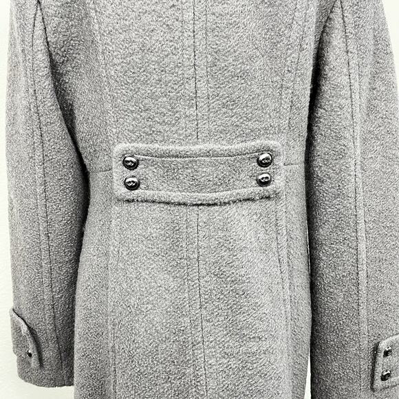 Kenneth Cole Women’s Wool Blend Double Breasted Coat Gray Size 8 Thigh Length - Picture 6 of 14